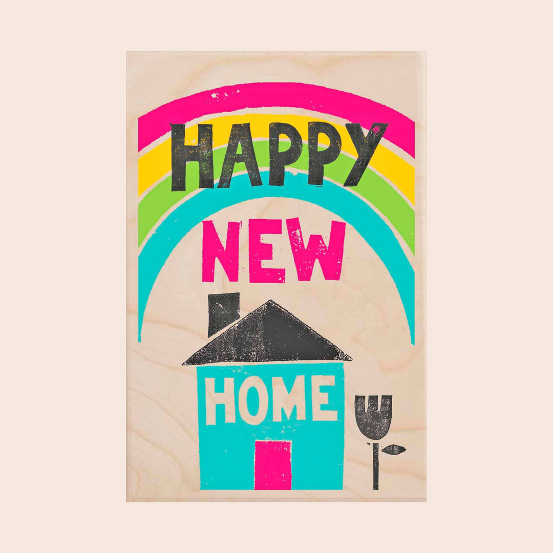 Wooden Postcard: Happy New Home