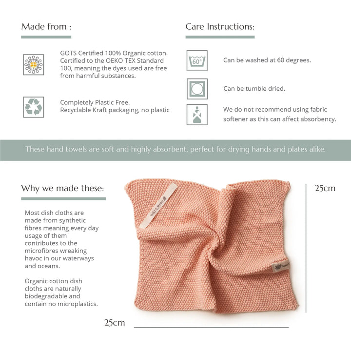 Organic Cotton Knitted Dish Cloth