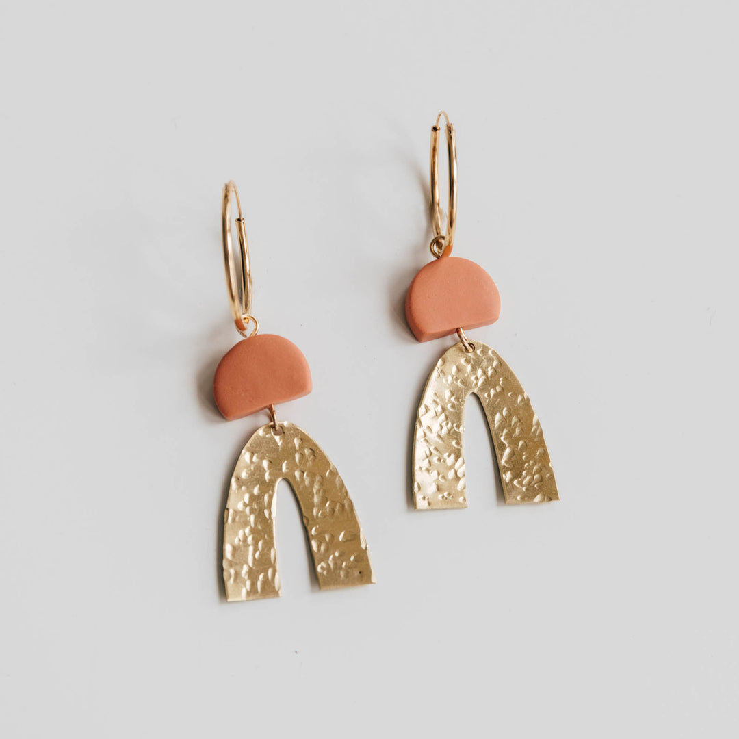 Grace Peach Arch Earrings