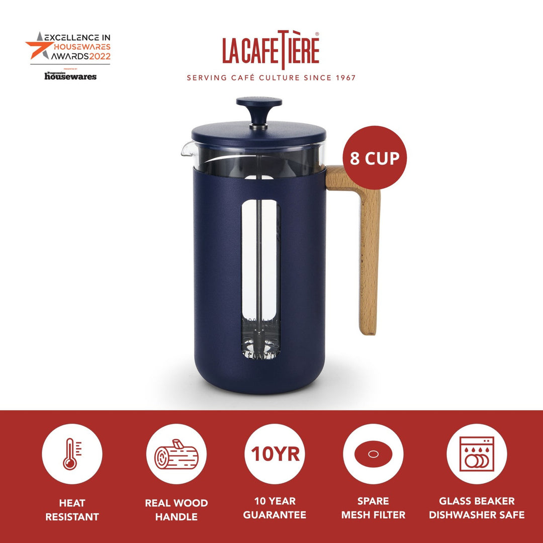 Pisa Cafetiere Navy - 8 Cup
