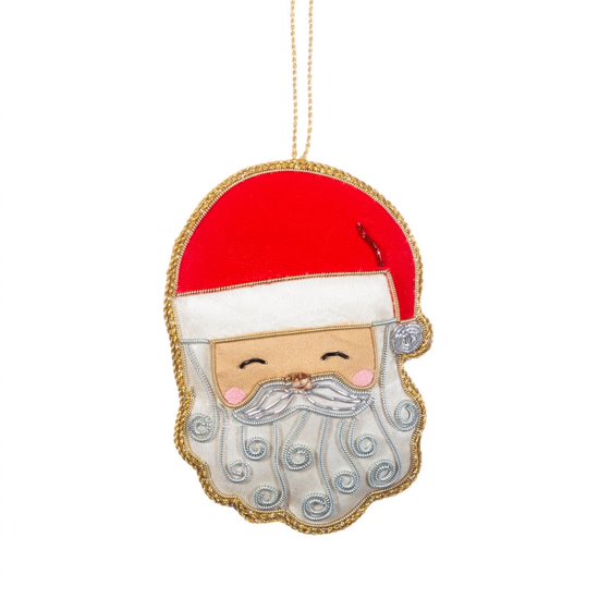 Santa Embroidered Bauble