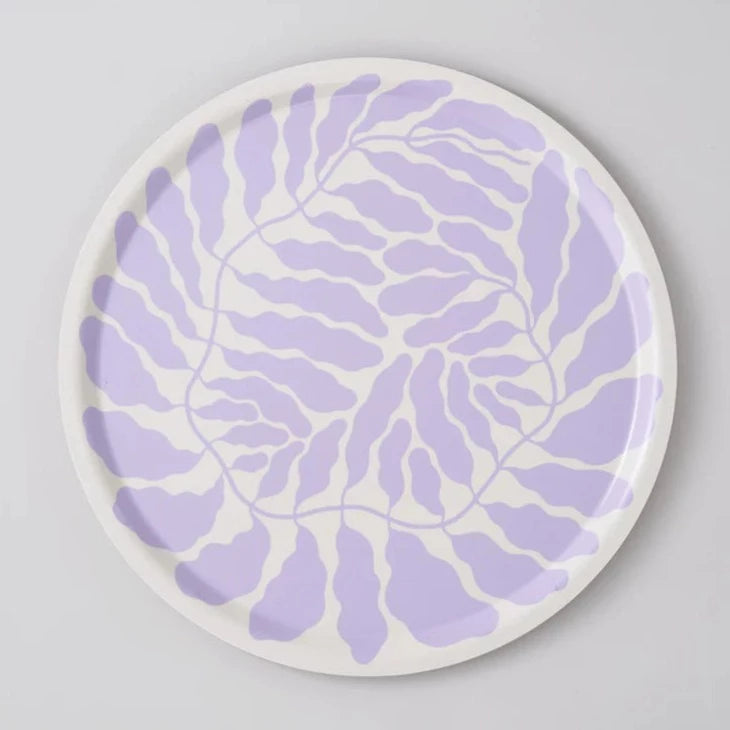 Round Leaves Tray in Lilac