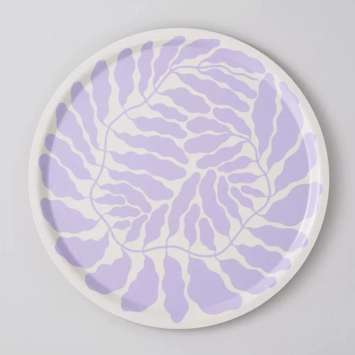 Round Leaves Tray in Lilac