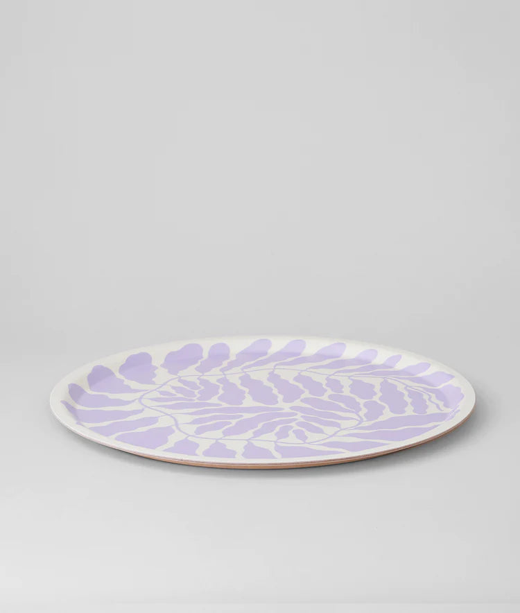 Round Leaves Tray in Lilac