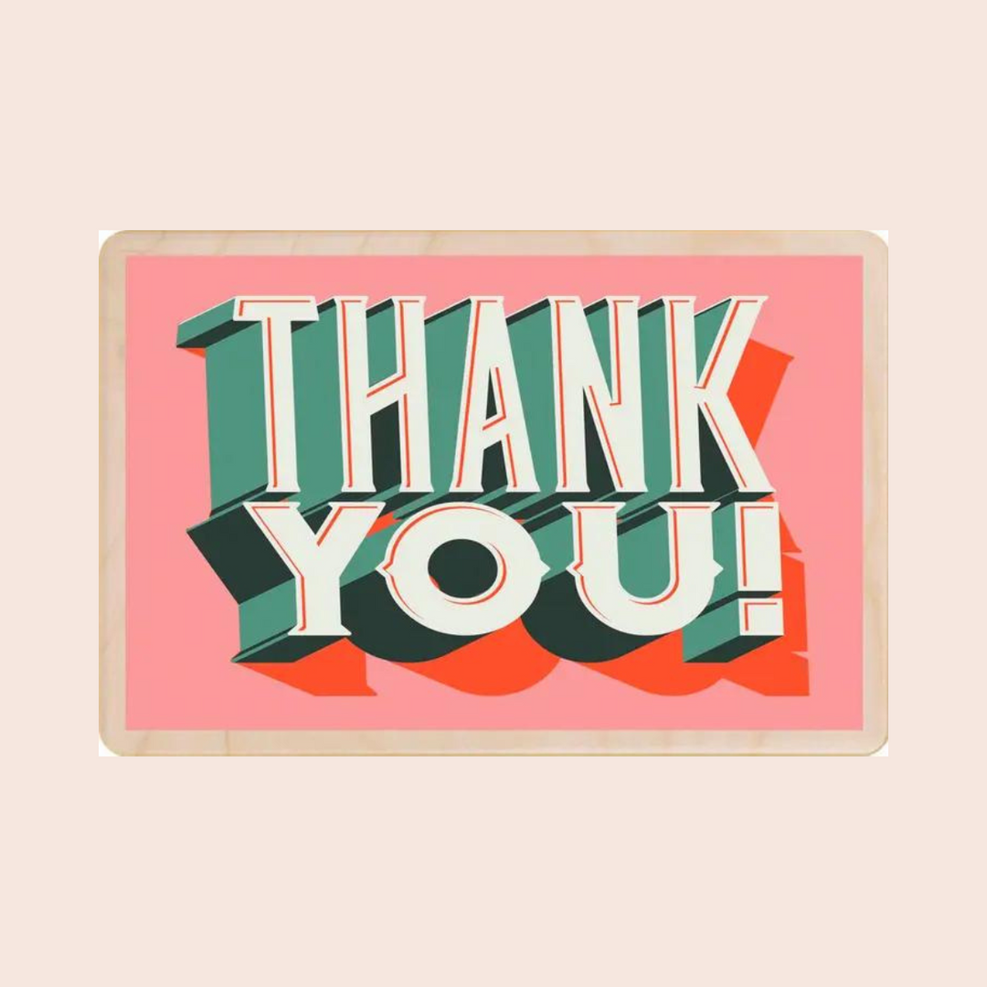 Wooden Postcard: Thank You