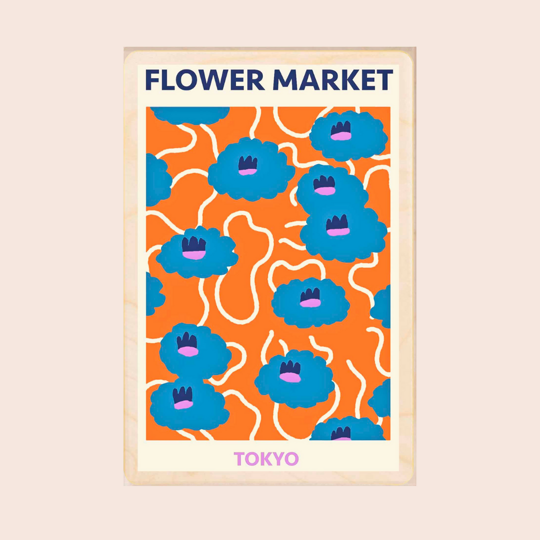 Wooden Postcard: Tokyo Flower Market
