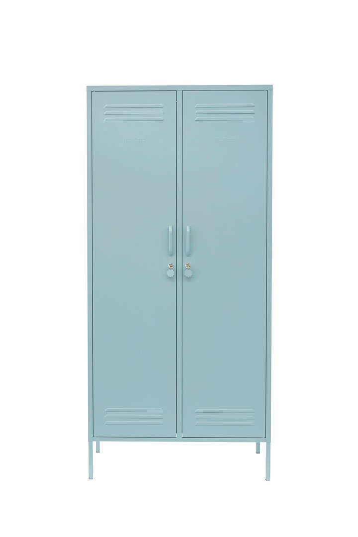 Mustard Made The Twinny Locker in ocean blue with the doors closed