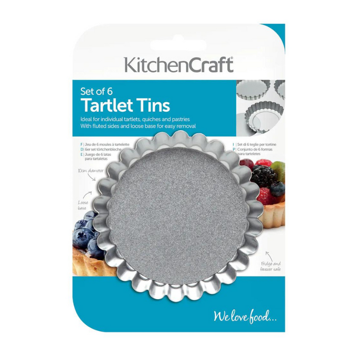 Loose Base 10cm Tart Tins, Set of 6