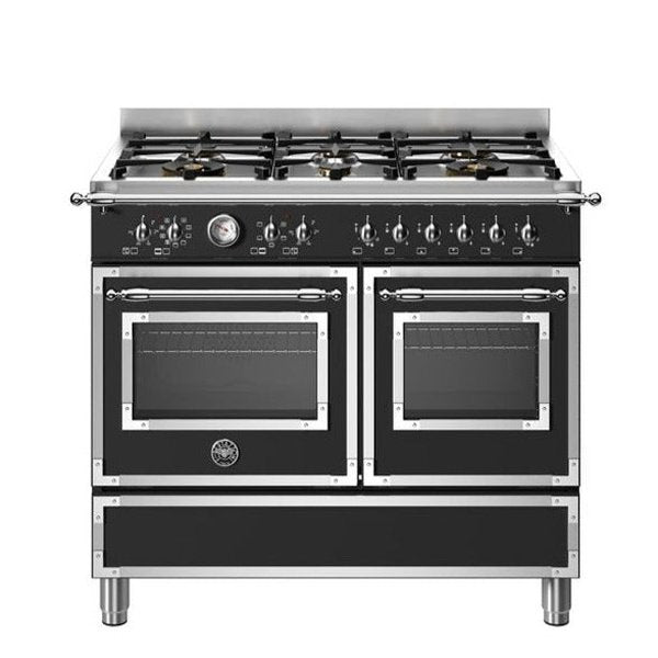 Bertazzoni heritage series - black double oven with gas stove