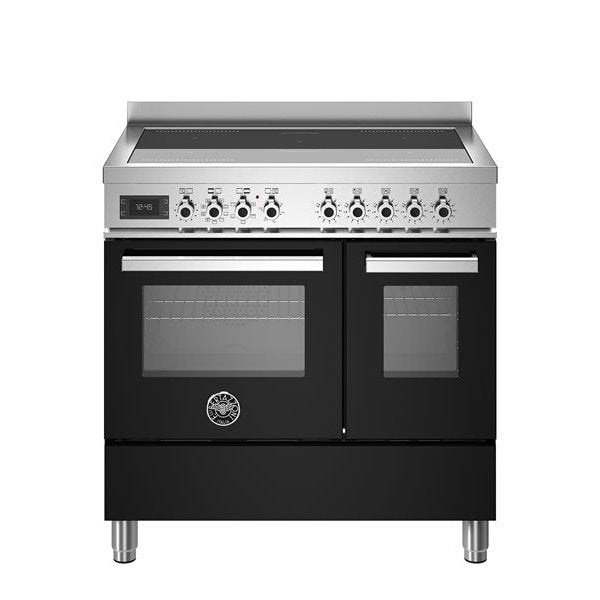 Bertazzoni Professional Series - 90 cm induction top electric double oven in black and stainless steel