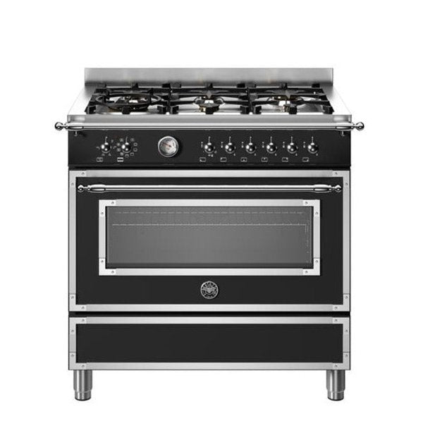 Bertazzoni heritage series 6-burner electric oven in black