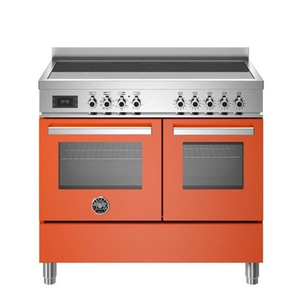 Bertazzoni Professional Series - 100 cm induction top electric double oven in orange