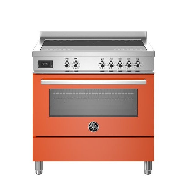 Bertazzoni Professional Series - 90 cm induction top, Electric Oven in orange