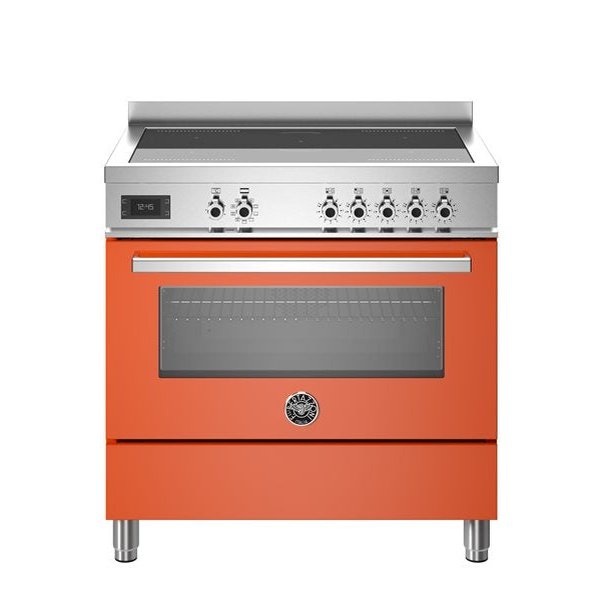 Bertazzoni Professional Series - 90 cm induction top, Electric Oven in orange