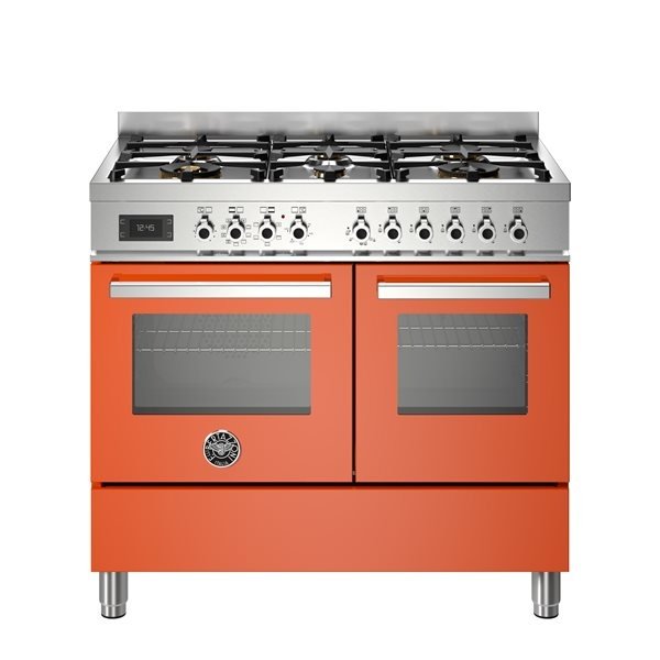 Bertazzoni Professional Series - 100 cm 6-burner electric double oven in orange