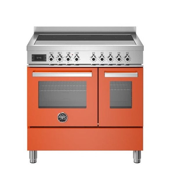 Bertazzoni Professional Series - 90 cm induction top electric double oven in orange 