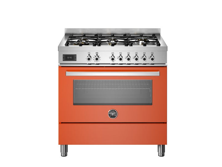 Bertazzoni Professional Series - 90 cm 6-Burner Electric Oven in orange