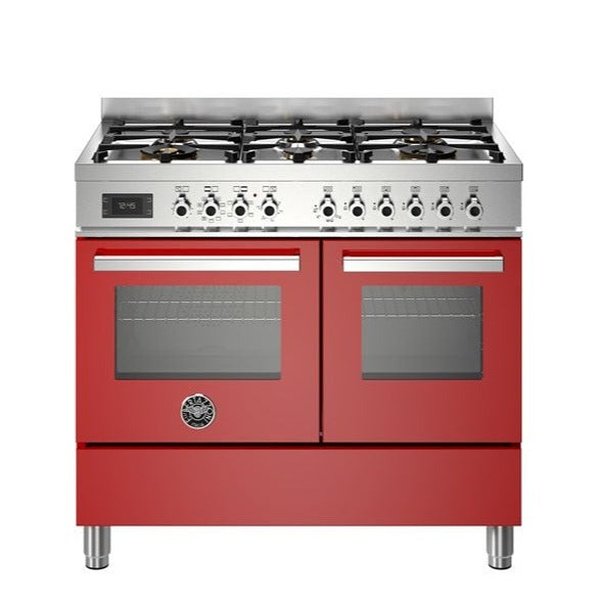 Bertazzoni Professional Series - 100 cm 6-burner electric double oven in red