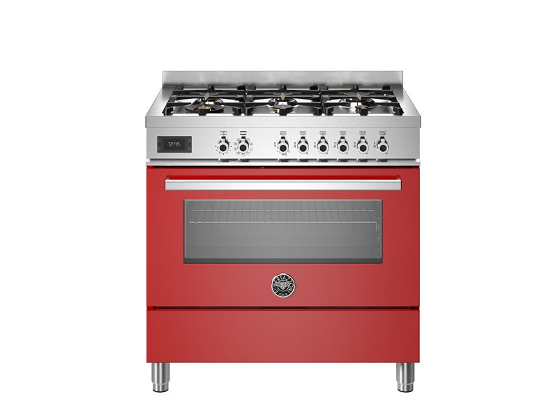 Bertazzoni Professional Series - 90 cm 6-Burner Electric Oven in red 