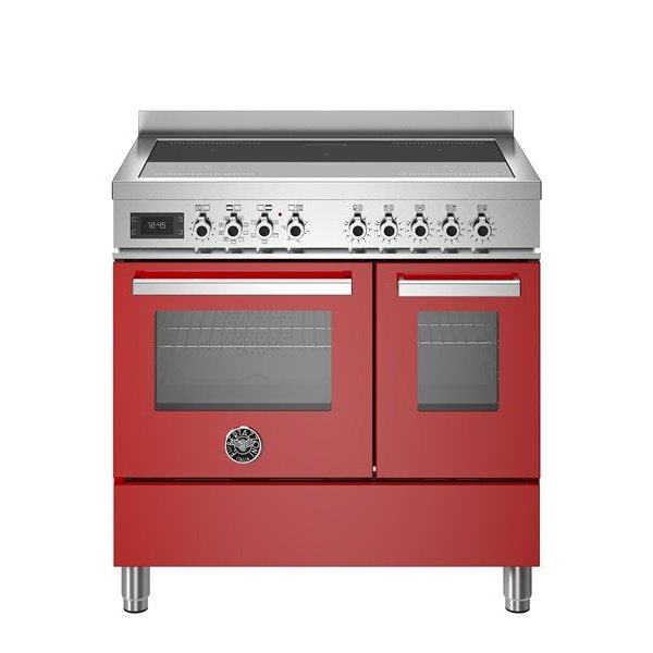 Bertazzoni Professional Series - 90 cm induction top electric double oven in red