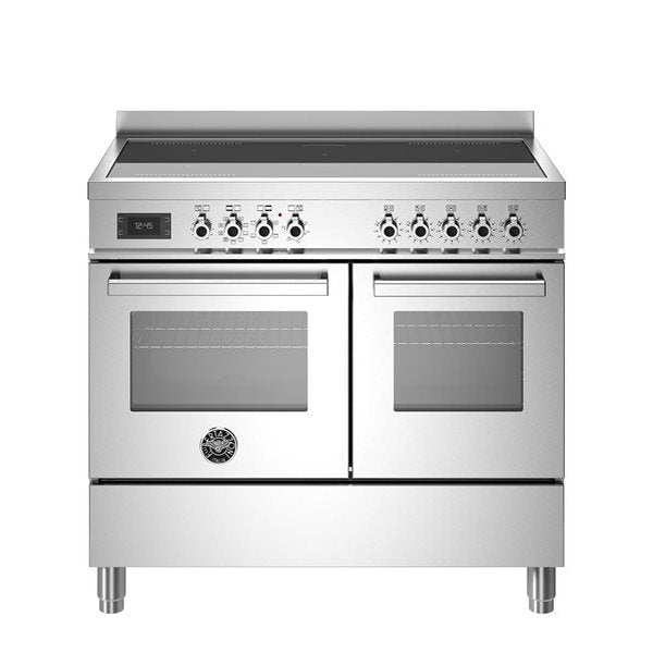 Bertazzoni Professional Series - 100 cm induction top electric double oven in silver stainless steel