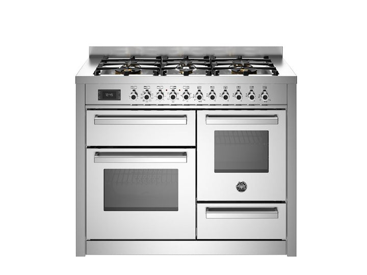 Bertazzoni Professional Series - 110 cm 6-burner electric triple oven in stainless steel