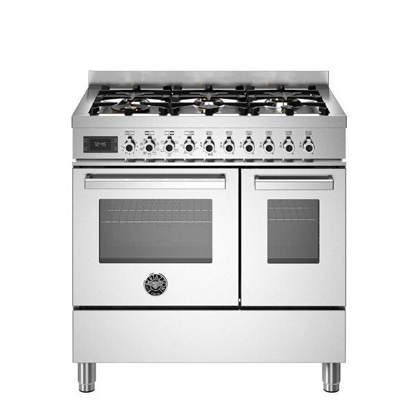 Bertazzoni Professional Series - 90 cm 6-burner electric double oven in silver