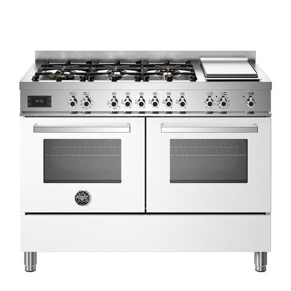 Bertazzoni Professional Series - 120 cm 6-burner + griddle, Electric Double Oven in white 