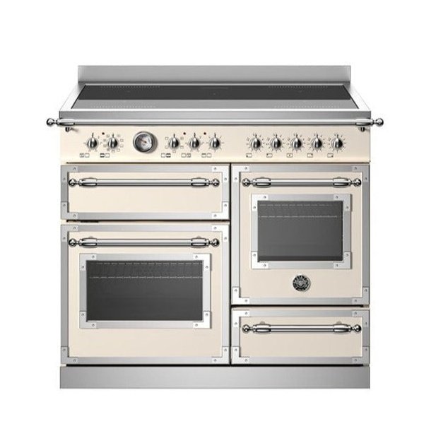 Bertazzoni heritage series induction top electric triple oven in white