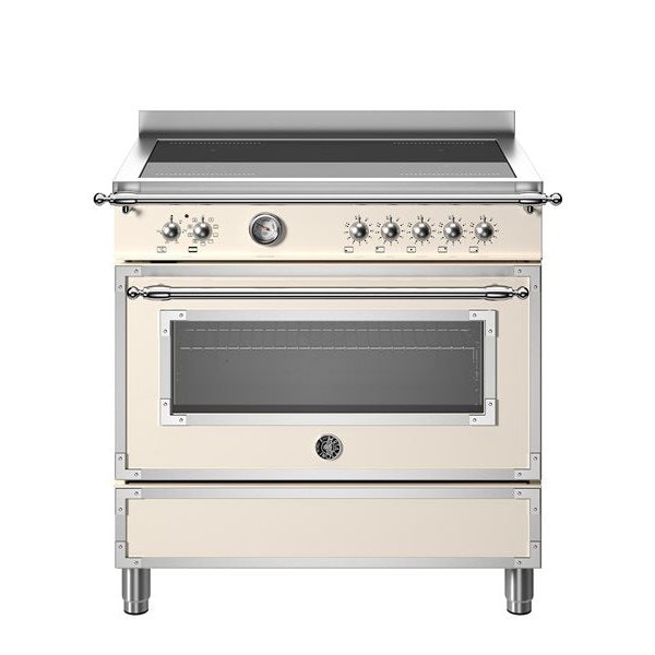 Bertazzoni heritage series induction top with electric oven in white