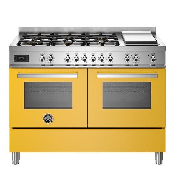 Bertazzoni Professional Series - 120 cm 6-burner + griddle, Electric Double Oven in yellow