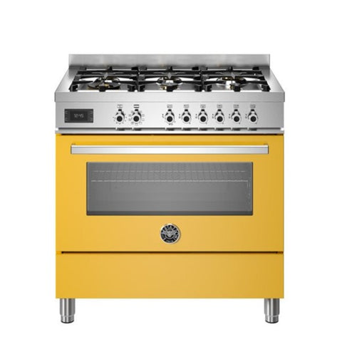 Bertazzoni Professional Series cooker in giallo yellow