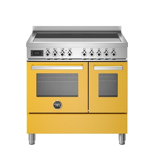 Bertazzoni Professional Series - 90 cm induction top electric double oven in yellow