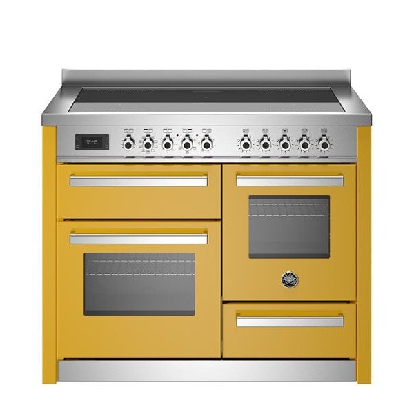 Bertazzoni Professional Series - 110 cm induction top electric triple oven in yellow