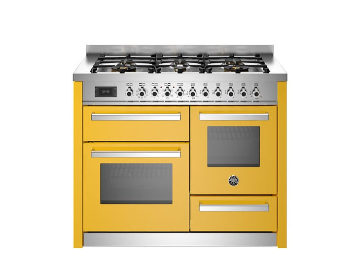 Bertazzoni Professional Series - 110 cm 6-burner electric triple oven in yellow 