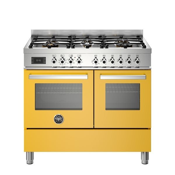 Bertazzoni Professional Series - 100 cm 6-burner electric double oven in yellow