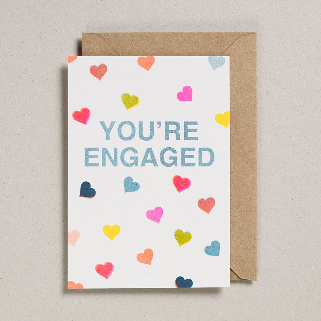 You're Engaged Riso Shapes Card
