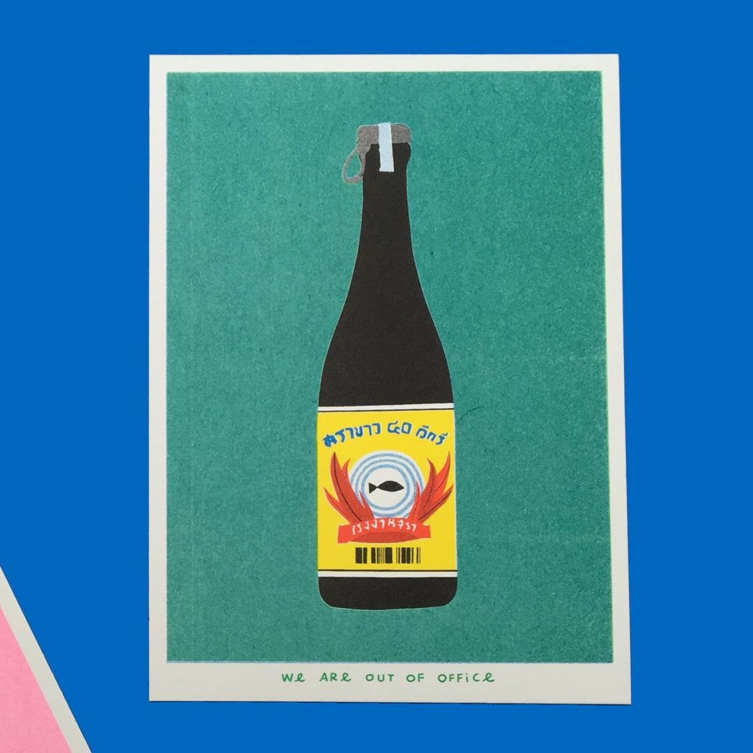 Thai Bottle of Booze Risograph Print