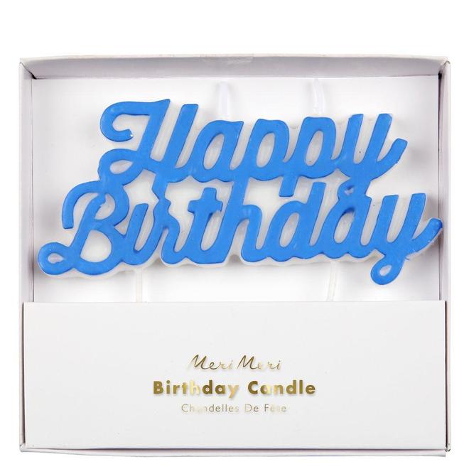 Blue Birthday Cake Candles