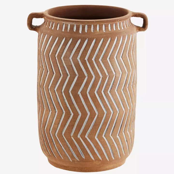 Terracotta Groove Vase I