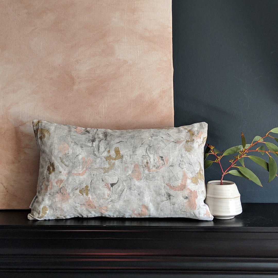 Linen Marble Cushion Cover