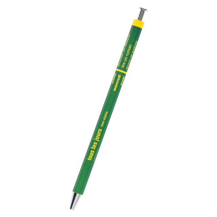 Ballpoint day pens green and yellow
