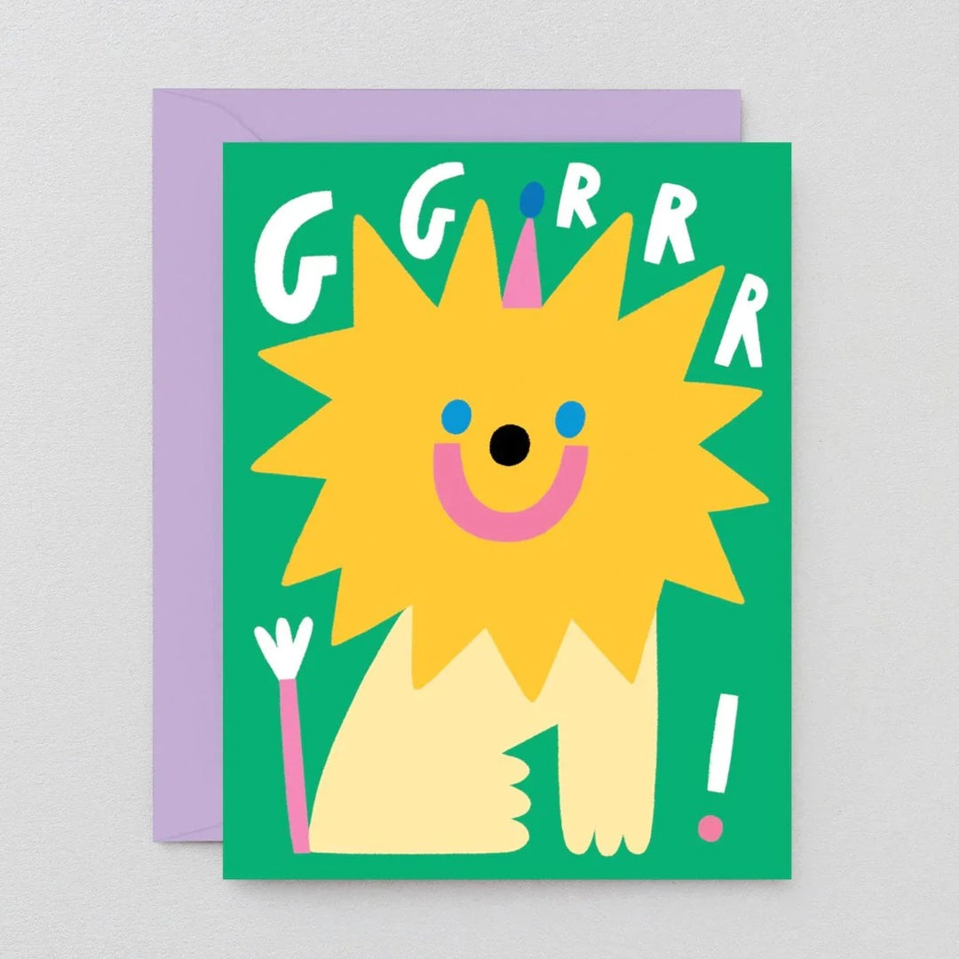 GRRR Lion Kids Greetings Card