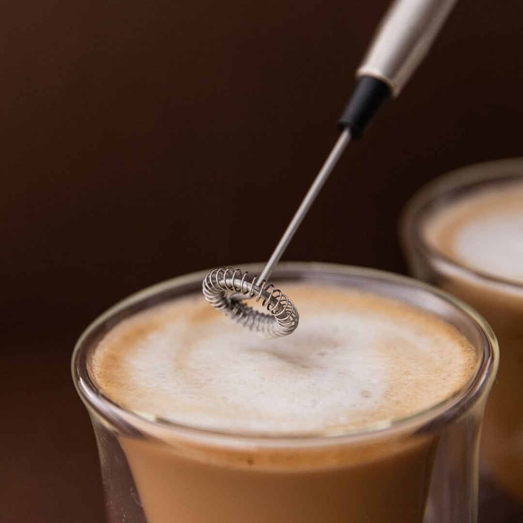 Silver Battery Powered Milk Frother