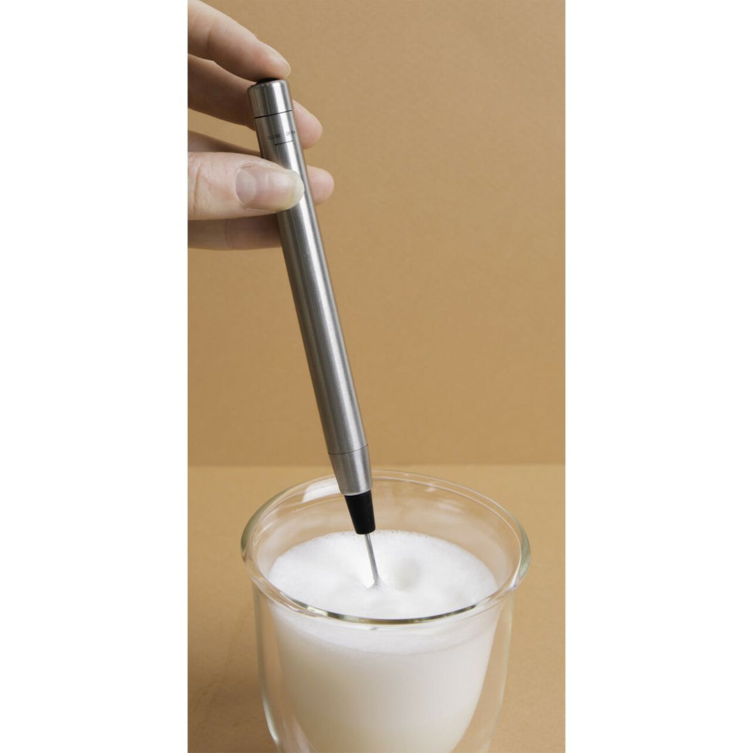 Silver Battery Powered Milk Frother
