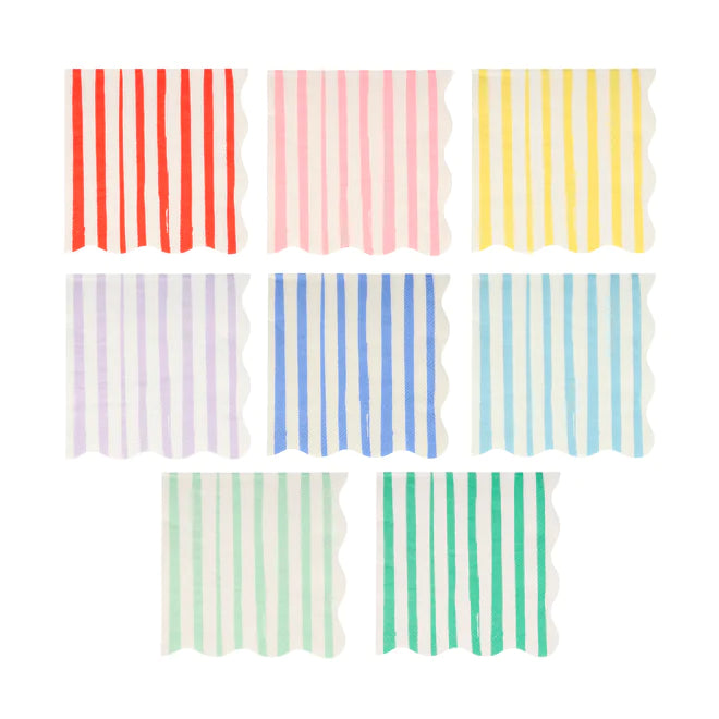 Mixed Stripe Small Paper Napkins 16 Pack