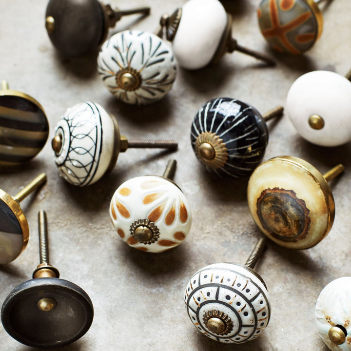 Hand Painted Stoneware Door Knobs