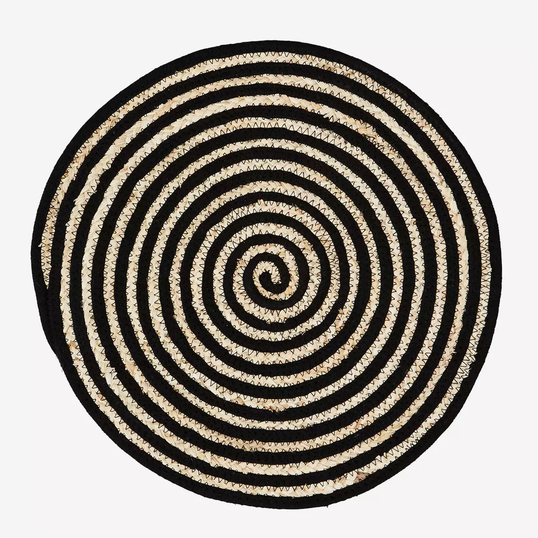 Natural Circles Placemat - Black